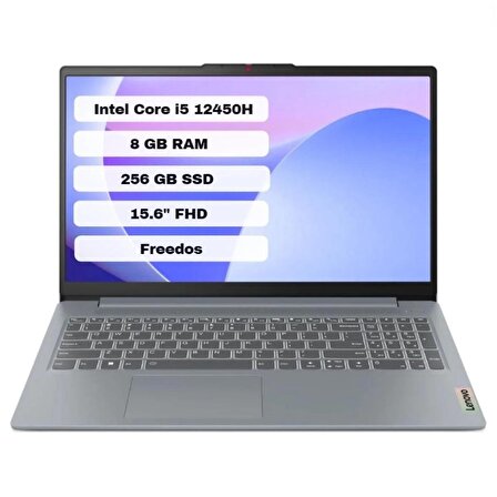 Lenovo IdeaPad Slim 3 15IAH8 Intel Core i5 12450H 8GB 256GB SSD Freedos 15.6" FHD Taşınabilir Bilgisayar 83ER0084TR