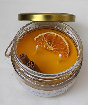 Portakal Aromalı %100 Saf Soya Mumu Aromaterapi Mum