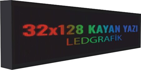 Ledgrafik 32x128 cm RGB kayanyazı led tabela.