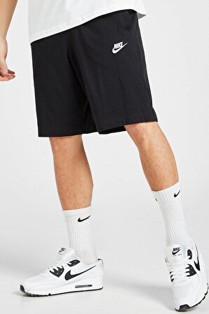 Nike Sportswear Clup Jersey Yazlık İnce Siyah Erkek Pamuklu Şort