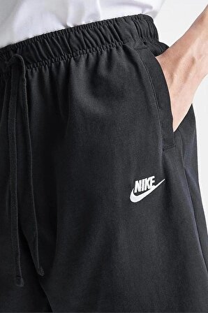 Nike Sportswear Clup Jersey Yazlık İnce Siyah Erkek Pamuklu Şort