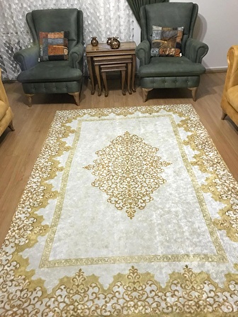 Miray Tekstil  Modern Desen Lastikli Halı Örtüsü