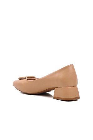 EnAsil Nude Kadın Kare Topuklu Ayakkabı
