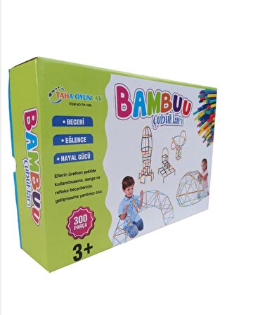 Bambu Çubuklar Eğitici Zeka ve Hayal Gücü Geliştirici +300 Parça 5 Farklı Renk
