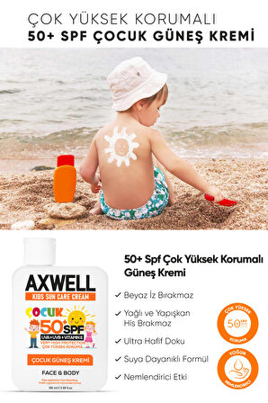 AXWELL Kids Sun Cream Çocuk Güneş Kremi Çok Yüksek Koruma Spf 50 100ml