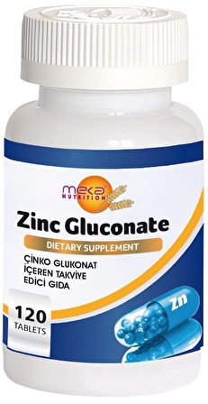 Meka Nutrition Çinko Glukonat 120 Tablet Zinc Gluconate 