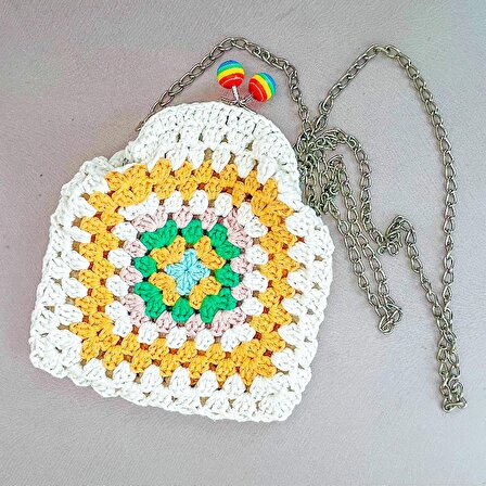 Crochet Klipsli Mini Çanta