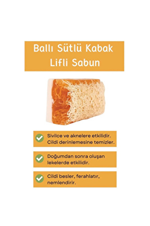 Premium %100 El Yapımı Doğal Kabak Lifli Eşek Sütlü & Ballı Gliserinli Sabun 4'lü Set