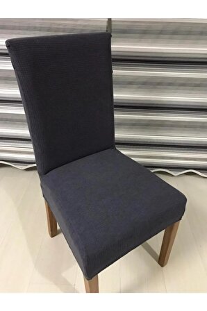 Sandalye Kılıfı Likralı Yıkanabilir Esnek Lastikli Bambu Sandalye Örtüsü 6' Lı Paket