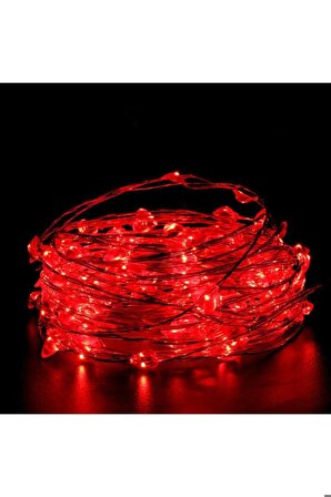 DS- Pil İle Çalışan Dekoratif 5 Metre Peri Led Işık Kırmızı Işık Aydınlatma (Piller Dahil Değildir) 