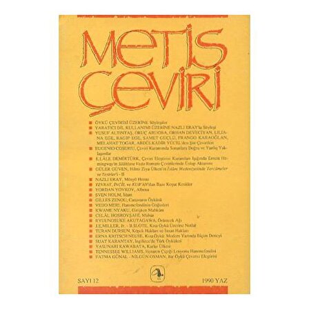 Metis Çeviri 12 Yaz 1990
