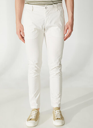 AT.P.CO Normal Bel Normal Paça Slim Fit Beyaz Erkek Pantolon A261DAN78TC506/TB