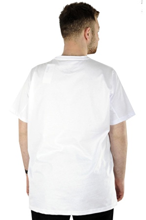 Mode XL Büyük Beden Erkek T-Shirt Basic 20031 Beyaz