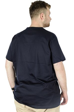 Mode XL Büyük Beden Erkek T-Shirt Basic 20031 Lacivert
