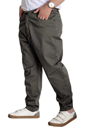 Mode XL Erkek Pantolon Keten Milano Klasik 20902 Haki