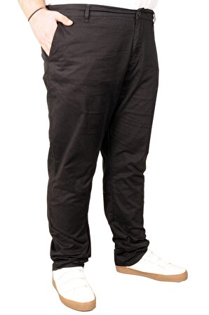 Mode XL Büyük Beden Erkek Pantolon Keten Milano  20850 Siyah