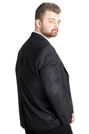 Mode XL Büyük Beden Erkek Ceket Blazer Perfetto Plus 21022 Siyah
