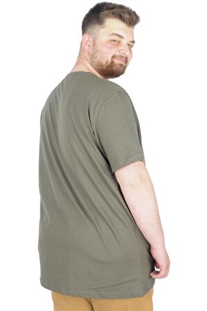 Mode XL Büyük Beden T-Shirt Bis Yaka Paradise 22199 Haki
