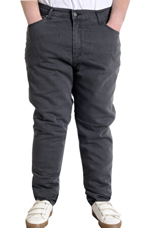 Mode XL Büyük Beden Erkek Pantolon Kot Klasik 5Cep FOCUS 23904 Füme