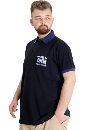 Mode XL Büyük Beden Erkek Polo T-shirt DNM 23343 Lacivert