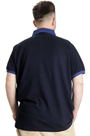 Mode XL Büyük Beden Erkek Polo T-shirt DNM 23343 Lacivert