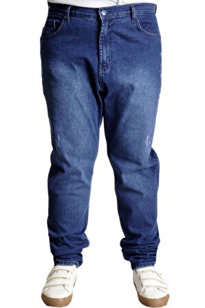 Mode XL Büyük Beden Erkek Kot Pantolon Klasik Pure Star 23907 Mavi