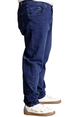 Mode XL Büyük Beden Erkek Kot Pantolon  Paris Star 23908 Mavi