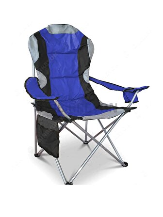 Mavi Katlanır Kamp Sandalyesi Kamp Koltuğu Xxl Kalın Profil 120kg