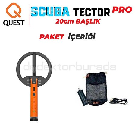 Scuba Tector PRO Su Altı Dedektörü&Sahil Arama Dedektörü - 20 cm Başlıklı