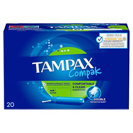 Tampax Compak Super Tampon Aplikatörlü 20 Adet
