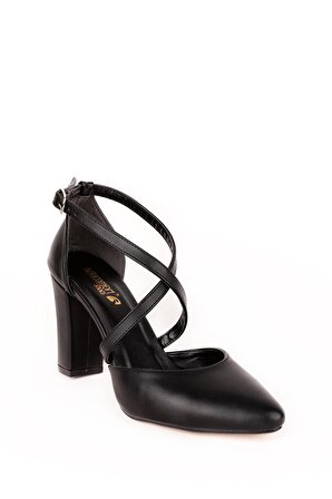 Kadın Siyah Topuklu Ayakkabı 17-223