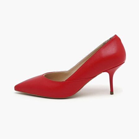 Kırmızı Kadın Deri Klasik Ayakkabı