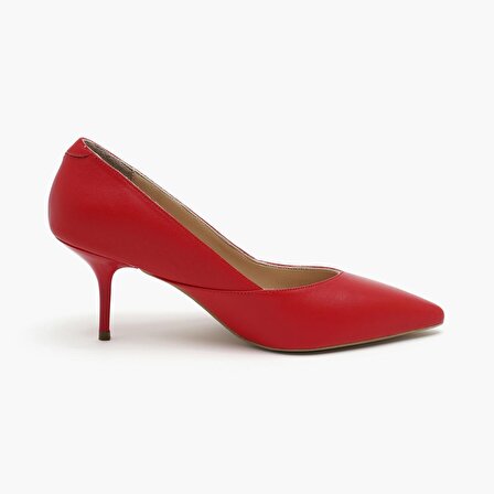 Kırmızı Kadın Deri Klasik Ayakkabı