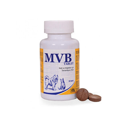 MVB Tablet kedi ve köpekler için vitamin ve minarel komleksi tamamlıyıcı yem 50 tablet