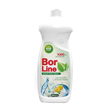 Borline Bor Katkılı Bulaşık Deterjanı 2 X 650 Ml + 2 Ad Bulaşık Süngeri