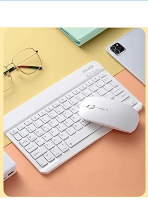  Ultra İnce Taşınabilir Kablosuz Bluetooth Klavye Mouse Seti