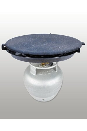 Tüplü Döküm Granit Mangal Tava Izgara Et Tavuk Mühürleme Yufka Ekmek Pişirme Portatif 45 Cm