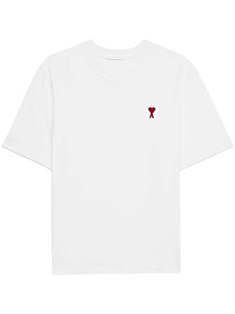 The Champ  Kalp Tasarım Baskılı Beyaz Unısex T-Shirt