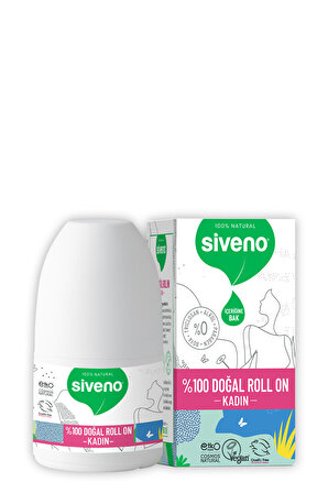Siveno %100 Doğal Roll-on Kadın Deodorant Ter Kokusu Önleyici Bitkisel Leke Bırakmayan Vegan 50 ml