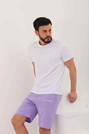 Erkek Regular Fit (normal Kesim) %100 Pamuklu Şort-Lila