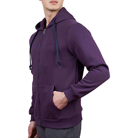 600501 Alpinist Covert Tam Fermuarlı Erkek Sweatshirt Mürdüm XXL