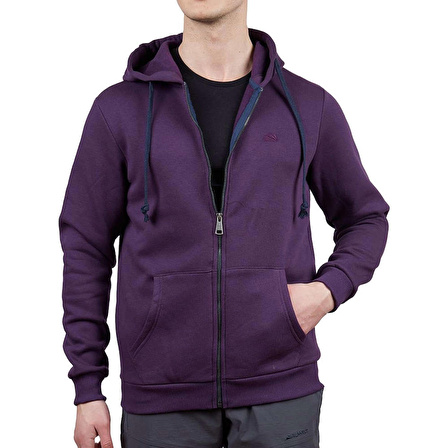 600501 Alpinist Covert Tam Fermuarlı Erkek Sweatshirt Mürdüm M