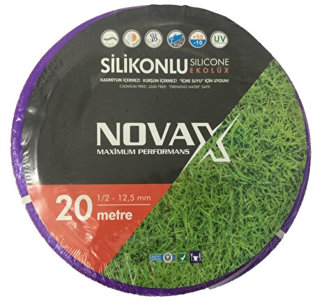 Novax Ekolüks Silikon Pvc Bahçe Hortumu 1/2 20mt 