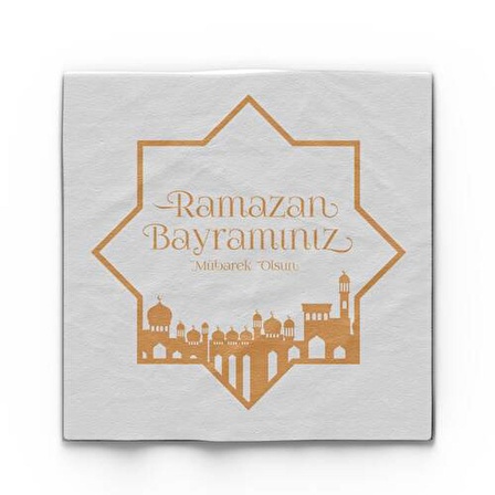 Baskılı Peçete 16lı Ramazan Bayramı Beyaz