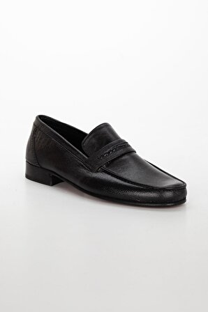 Kösele Hakiki Deri Rok Saraçlı Siyah Erkek Klasik Ayakkabı