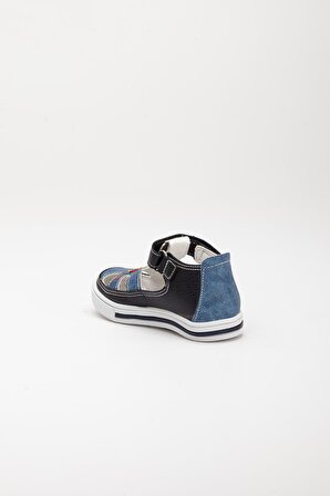 Şirinbebe Şiringenç Figürlü Model Mavi Erkek ilkadım Bebek Çocuk Ayakkabı Sandalet