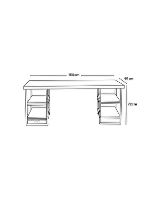 Homedora Diana Çalışma Masası Ceviz 150 x 72 cm Kahverengi 