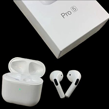Pro 5 Airpods Bluetooth 5.0 Kablosuz Kulak İçi Kulaklık Ios ve Android Uyumlu HD Ses Kalitesi-Beyaz