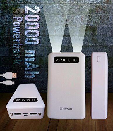JNUOBI DY-32 20,000 mAh Powerbank 2 USB Taşınabilir Şarj Aleti Beyaz