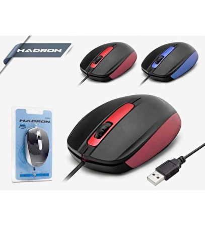 Hadron HR5667 Optik Kablolu Ofis Tipi Bilgisayar Faresi Mouse Kırmızı